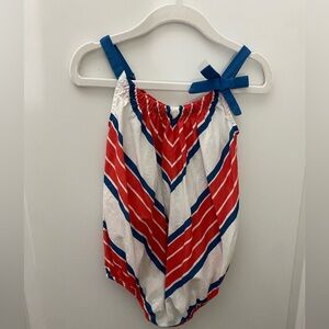 Pink Chicken Patriotic Bubble- 12-18 Month